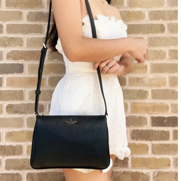 Kate Spade Black Leila Triple Gusset Crossbody 😍 - Picture 15 of 16